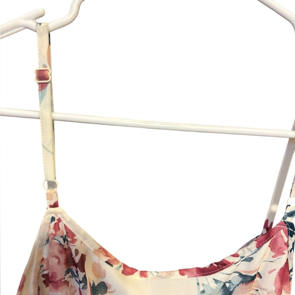 NWT‎ Torrid Women's Floral Midi Chiffon Pleated Dress White/Pinks Size 0 - Picture 9 of 9